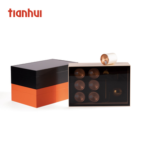 Tianhui suni deri kağıt zarif kapaklı hediye kutusu ile akrilik şeffaf kapak küçük kutular için çay hediye kutusu ambalaj - Product Image 5