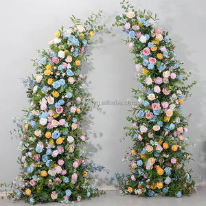 צבע יער באביב צבעוני סידור פרחים חתונה סידור פרחים מלאכותיים סגול ורוד לבן קשת קישוט כניסה - Product Image 4