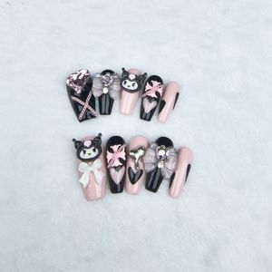 Ongles à presser pur dessin animé fait à la main style mignon <span class=keywords><strong>Kurokami</strong></span> réutilisable de haute qualité - Product Image 3