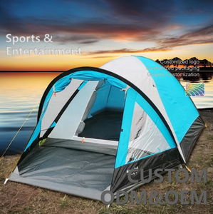 Thung lũng gió 2-4 người đàn ông Gia Đình Hai lớp Lều chống nước 4 người kích thước lớn chất lượng tốt cắm trại bánh răng nhôm tự động - Product Image 1