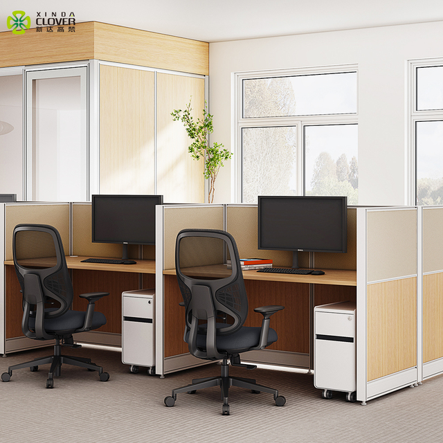 Modern Modular Cubicle Partition System Aluminum Frame Fabric for Call Center School Hospital-Customizable Size 5-Year Warranty