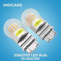 Ampoule LED T25 3157 à double intensité (phares de croisement/route) 10-30V 3000K Blanc Chaud pour feux de stationnement et feux arrière de camping-car, bateau et véhicule marin