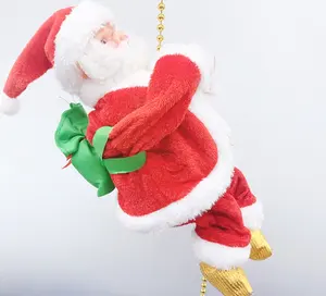 מכירה לוהטת חג המולד קישוט חשמלי סולם סנטה קלאוס טיפוס חרוזים סנטה קלאוס ילדי מתנת צעצועים