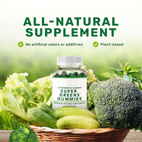 Usine Super Greens Gummies Daily Green Superfoods Supplément Épinards Racine de Betterave Céleri Thé Vert-Pas pour les Femmes Enceintes