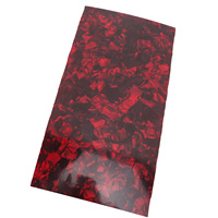 Feuille de placage de guitare Celluloïd rouge 19.7x9.8cm 0.8mm d'épaisseur Accessoire de plaque de placage de guitare pour la décoration