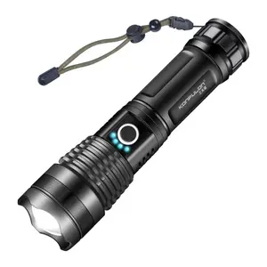 KONFULON防水战术手电筒，带USB充电电池和3000流明强力发光二极管灯，用于应急照明