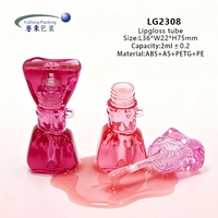 Tube de brillant à lèvres en gros d'usine, contenant vide pour rouge à lèvres liquide, flacon de brillant à lèvres rose, emballage cosmétique créatif avec logo personnalisé