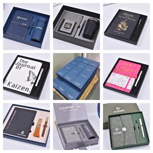 豪华促销商务定制皮革笔记本带盒和钢笔企业礼品套装批发办公室 - Product Image 6