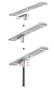 Lampe solaire de rue étanche IP65 120W avec contrôleur MPPT, angle de faisceau 140°, LED, télécommande, en alliage d'aluminium, garantie 3 ans