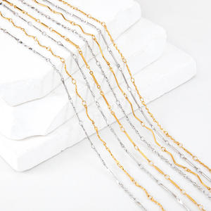 Impermeabile 18k PVD oro acciaio inossidabile catene di collegamento bastone fatto a mano catena sottile fai da te per la creazione di gioielli di trovare materiale - Product Image 3