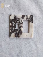 YUSHI Plaque de prise et interrupteur en marbre Calacatta Viola de luxe moderne, avec veinage assorti, pour la décoration de projets design