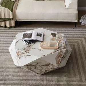 Premium Feeling Slate Coffee <strong>Table</strong> Set Adjustable Modern Minimalist Home Furniture Living Room <strong>Polygonal</strong> Designer - Product Image 2