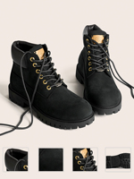 Bottes mi-montantes jaunes en cuir de vachette de qualité supérieure, style rétro Martin, unisexe, classiques Derby, à bout large, décontractées et de travail, vente en gros
