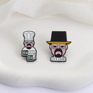 เข็มกลัดลายเฮเซนเบิร์กจากซีรีส์ Breaking Bad สุดสร้างสรรค์ ตลกขบขัน ทำจากโลหะผสมเคลือบเงา เหมาะสำหรับเชฟและคนรักการอบขนม - Product Image 2