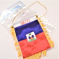 Mini Drapeau 4\" X 6\" Motif Haïtien pour l'Automobile, l'Éducation, l'Assurance, les Agences de Voyage et l'Agriculture – Impression Numérique