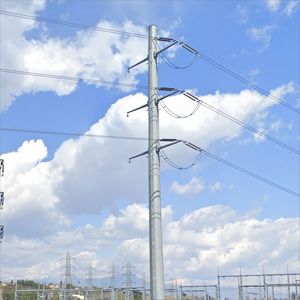 Torre Monopolo in Acciaio Tubolare Poligonale Conica per Trasmissione di Potenza, per Transizione da Sottostazione a Rete, con Sezioni Flangiate e Funzione di Salita - Product Image 1