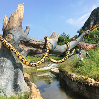 Serpent animatronique en silicone et métal, modèle réaliste grandeur nature de boa pour la décoration de parcs à thème jungle