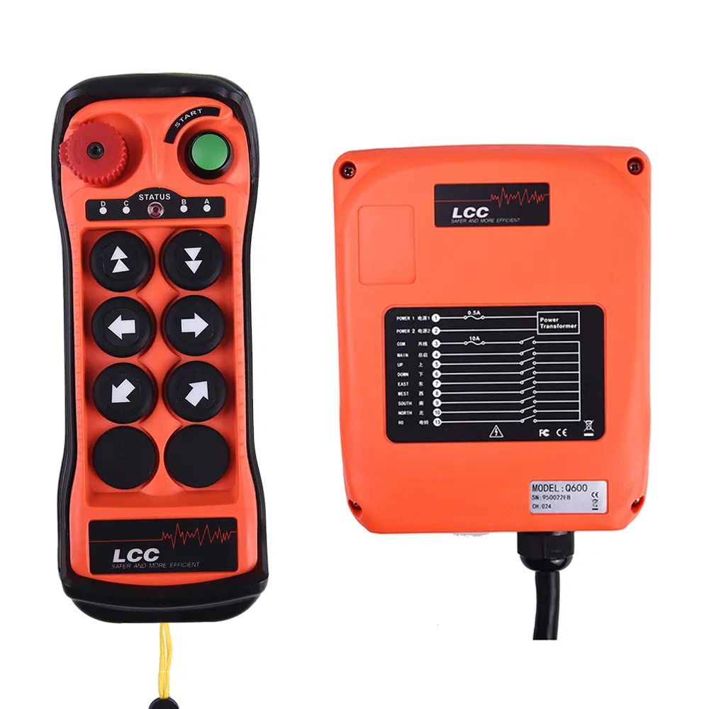 Q600 LCC Waterproof 6 Button Industrial Radio Remote Control With Transmitter Receiver