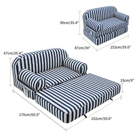 Da Niu - Cama Flotante Inflable de PVC con Doble Cubierta de Tela, Sofá Cama Plegable de Doble Uso, Nuevo Modelo