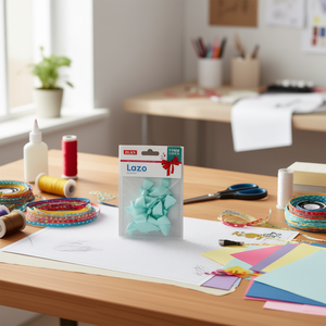 Fiocchi in Nastro Ilan Lazo 15mm, 8 Pezzi, Blu Piscina, Decorazioni per Artigianato - Product Image 3