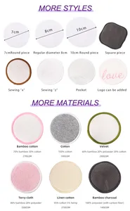 Free Samples Eco-friendly 8cm Round 100% Bamboo Cotton Facial Cleansing Pads Laundry Bag Set Reusable Makeup Remover CottonPads