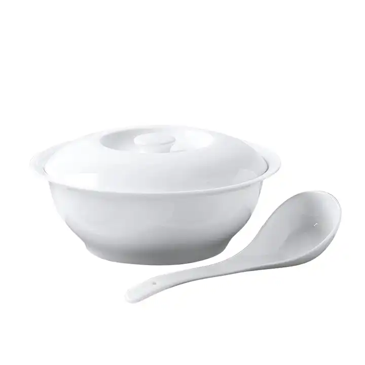 Made Of Porcelain Kitchen White Decoration Soup Pot, Ceramic Soup Tureen  With Soup Ladle Soup Bowl With Lid,for Hot Pot Soup 23.5.27 (Color : White