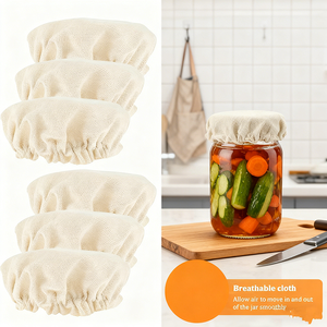 Copertura Antipolvere in Tela Lavabile Riutilizzabile per Bottiglie di Fermentazione Manica in Tessuto per Barattoli di Vetro Copertura Antipolvere in Cotone per Alimenti - Product Image 5