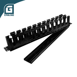 Gcabling 1U 19 pouces Armoire réseau Meilleur gestionnaire de stockage de câbles Cordon de brassage horizontal Orginazr Gestion des câbles pour centre de données - Product Image 4