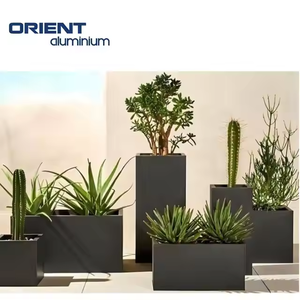 Conception personnalisée pour l'extérieur, <span class=keywords><strong>jardinière</strong></span> en alliage d'<span class=keywords><strong>aluminium</strong></span> métallique, lit de jardin surélevé avec boîtier en <span class=keywords><strong>aluminium</strong></span> anodisé, boîtes à fleurs pour usage domestique - Product Image 4