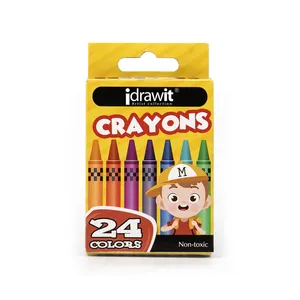 Vente en gros 24 couleurs de crayons de cire lavables sûrs et non toxiques pour enfants