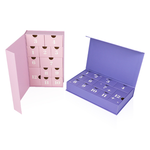 Scatola Calendario dell'Avvento da 12 Giorni Disponibile all'Ingrosso Set Skincare Naturale Viola Vegano Regalo di Natale per Donna Scatola per Imballaggio - Product Image 5