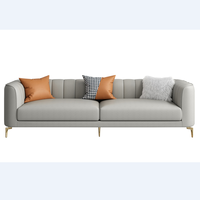 Modernes graues armchair-sofa-set 1+1+3 möbel hotel wohnung wohnzimmer home office ledersofa
