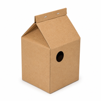 Maisonnette pour chat en liège en forme de maison avec porte ronde