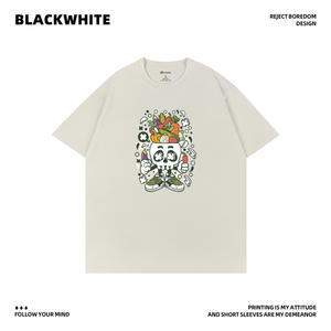 Camiseta con estampado de calavera y verduras para hombre, manga corta, 100% algodón, transpirable, cuello redondo, Q229 - Product Image 3