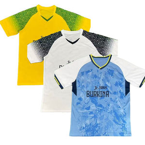 2526 Jersey Sepak Bola Burkina Faso Putih Tidak Populer Kaos Tim Nasional Sepak Bola Potongan Otomatis 100% Poliester Cepat Kering - Product Image 1
