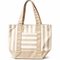 Sac fourre-tout en toile rayé rose personnalisable avec logo, sac à main décontracté pour femmes, sac à bandoulière en toile durable
