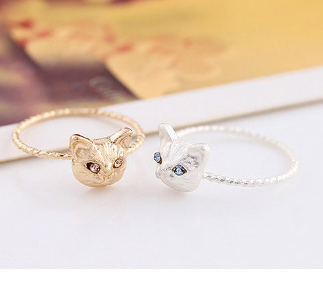 gold plated hello kitty rings