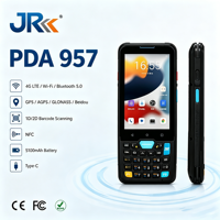 JR 957, PDA Resistente con Android 13, 2.0 GHz, Batería de 5100 mAh, Escáner de Códigos de Barras 1D y 2D, Terminal de Datos Móvil para Inventario