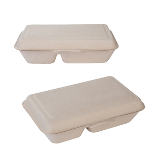 Biodegradable disposable sugarcane wheat straw bento lunch box for food packaging