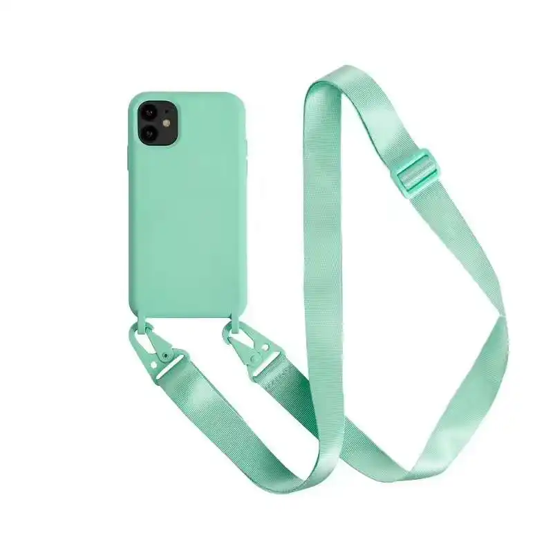 Opknoping Mobiele Cover Silicon Telefoon Case Met Lanyard Neck Strap Cord Touw Voor Iphone 12 Se 11 Voor Samsung S10 smart Telefoon