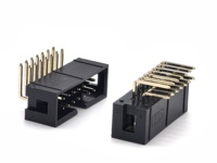 Connecteur de boîtier en nylon à angle droit avec contacts en laiton pas de 2,54 mm, H8,8 mm, 14 broches, pour application sur circuit imprimé, emballé