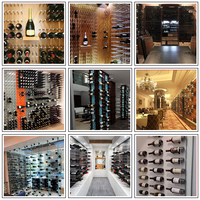 Épingles à vin rouge murales en métal modernes Porte-bouteille de stockage Bar à vin Cabinet Présentoir en aluminium Chevilles de casier à vin