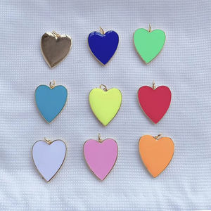 Pendentif en émail pour Couple, breloque, cœur, romantique, Couple, amoureux, bijoux, Simple, pour la saint-valentin, cadeau <span class=keywords><strong>de</strong></span> fête <span class=keywords><strong>de</strong></span> mariage, chaîne <span class=keywords><strong>de</strong></span> chandail - Product Image 2