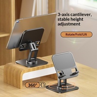 Support de tablette pivotant à trois axes en plastique, support de téléphone multifonctionnel, support de bureau portable, pliable et réglable