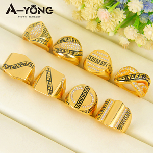 Anillos de Circón de Diseño de <span class=keywords><strong>Moda</strong></span> de Venta en Línea al por Mayor Chapados en Oro, Joyería de Lujo Estilo Dubái para <span class=keywords><strong>Mujer</strong></span> y Hombre - Product Image 2