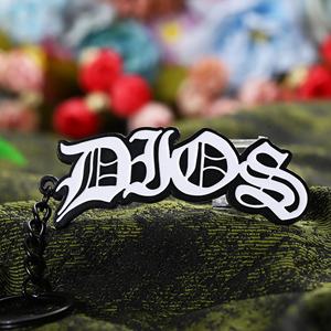 พวงกุญแจโลหะผสมสังกะสีชุบสีดำพร้อมโลโก้แบบกำหนดเอง ตัวอักษรคำศัพท์เวทมนตร์เคลือบเงา 2 มิติ สำหรับเป็นของขวัญ - Product Image 2