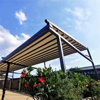 Pergola motorisée en aluminium sur mesure avec toit à lames rétractables - Auvent moderne pour jardin extérieur, imperméable et résistant au vent