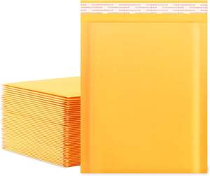 Enveloppes à bulles jaunes en kraft 8,5x11 pouces, petites enveloppes d'expédition auto-adhésives, enveloppes rembourrées jaunes personnalisées - Product Image 1