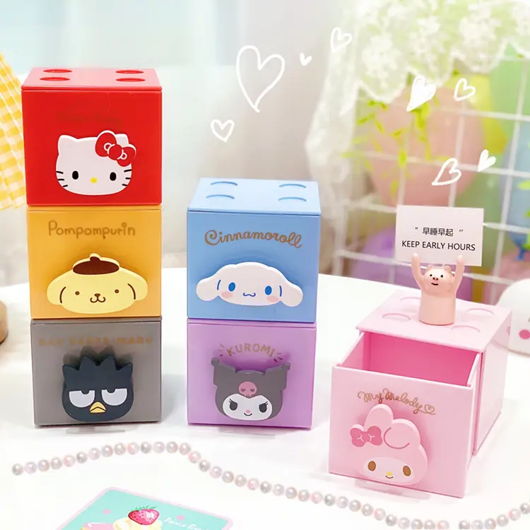 Scatola di immagazzinaggio Kawaii scatola di artigianato di Anime carino Mini regalo di armadietto di gioielli per studenti