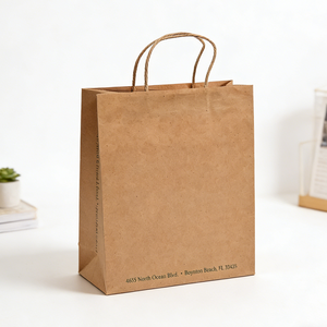 Bolsa de Regalo de Papel Kraft Ecológica Personalizada con Asa Plana Retorcida, Pequeña, para Manualidades y Compras, Fabricante Mayorista - Product Image 6